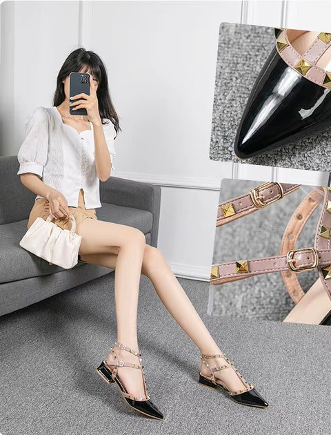 New Fashion brand design pointed rivet Casual High Heels CODE: KAR4915