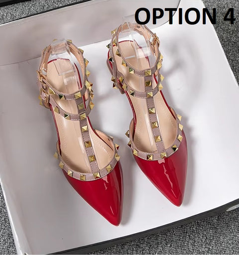 New Fashion brand design pointed rivet Casual High Heels CODE: KAR4915