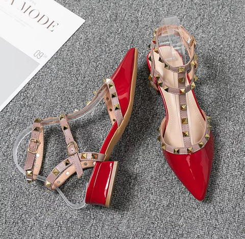 New Fashion brand design pointed rivet Casual High Heels CODE: KAR4915