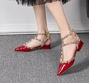 New Fashion brand design pointed rivet Casual High Heels CODE: KAR4915