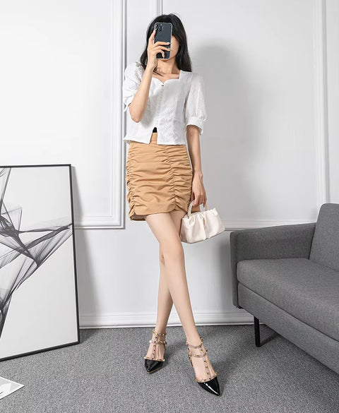 New Fashion brand design pointed rivet Casual High Heels CODE: KAR4915