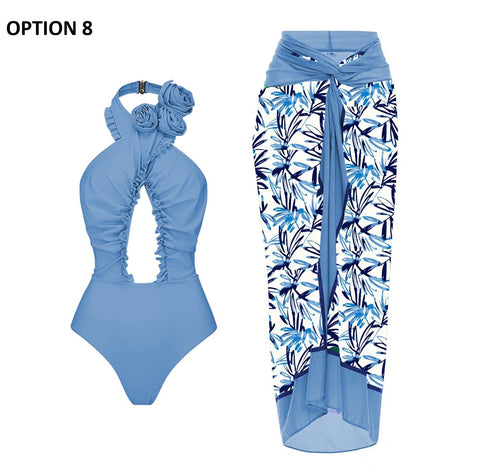 New Floral Ruffle Printed Push Up Swimwear Bikini Set CODE: KAR4917