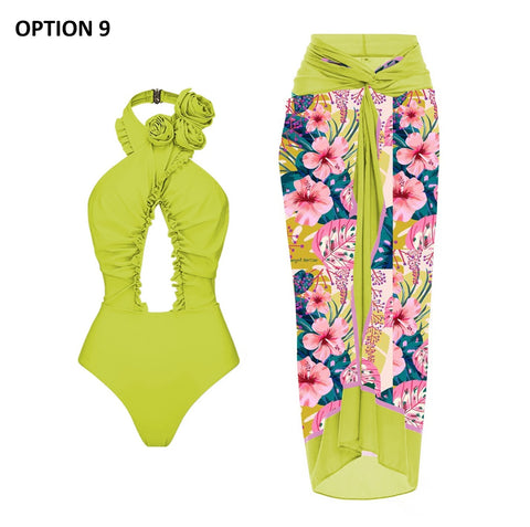 New Floral Ruffle Printed Push Up Swimwear Bikini Set CODE: KAR4917