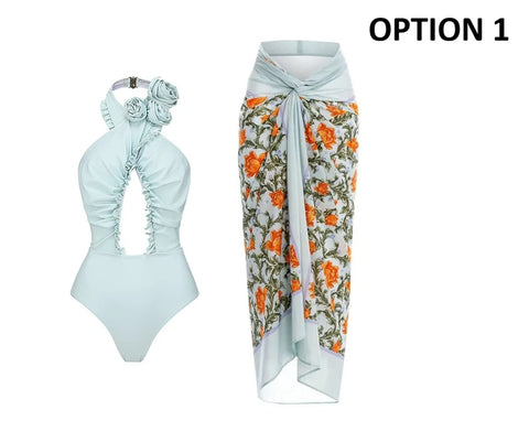 New Floral Ruffle Printed Push Up Swimwear Bikini Set CODE: KAR4917