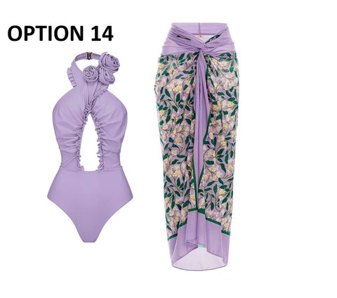 New Floral Ruffle Printed Push Up Swimwear Bikini Set CODE: KAR4917
