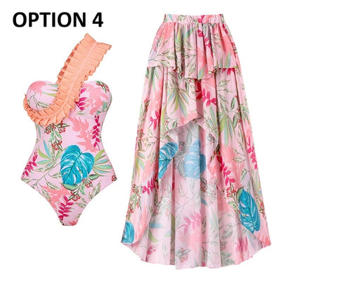 New Floral Ruffle Printed Push Up Swimwear Bikini Set CODE: KAR4917