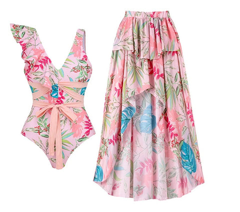 New Floral Ruffle Printed Push Up Swimwear Bikini Set CODE: KAR4917