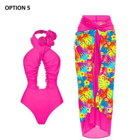 New Floral Ruffle Printed Push Up Swimwear Bikini Set CODE: KAR4917