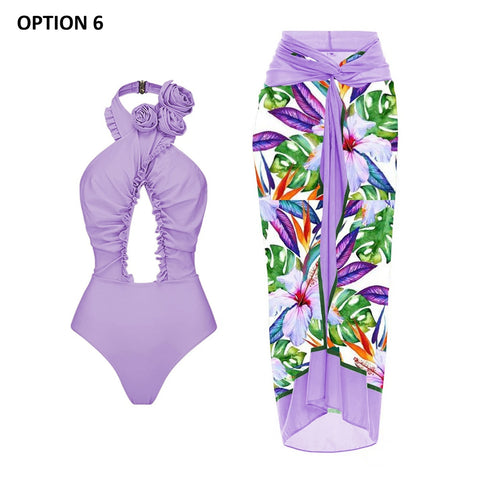 New Floral Ruffle Printed Push Up Swimwear Bikini Set CODE: KAR4917