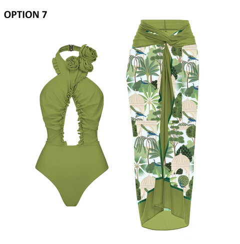 New Floral Ruffle Printed Push Up Swimwear Bikini Set CODE: KAR4917