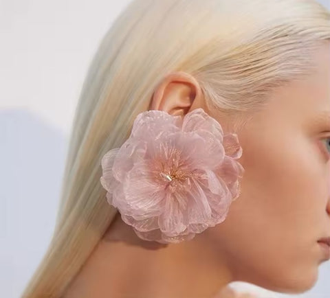 New fashion big flowers super fairy silver needle earrings CODE: KAR4923