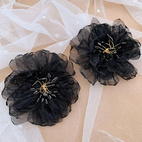 New fashion big flowers super fairy silver needle earrings CODE: KAR4923
