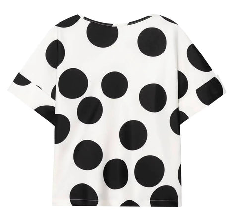 New Polka Dot Top + Wide-Leg Pant Two Piece Set CODE: KAR4926