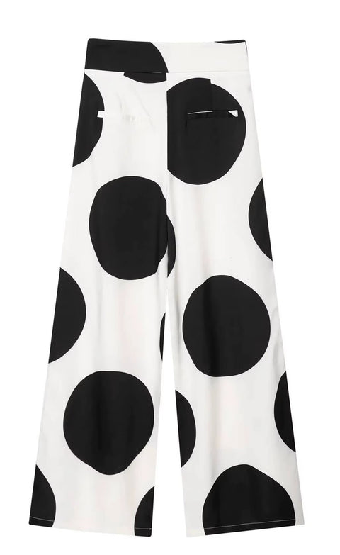 New Polka Dot Top + Wide-Leg Pant Two Piece Set CODE: KAR4926