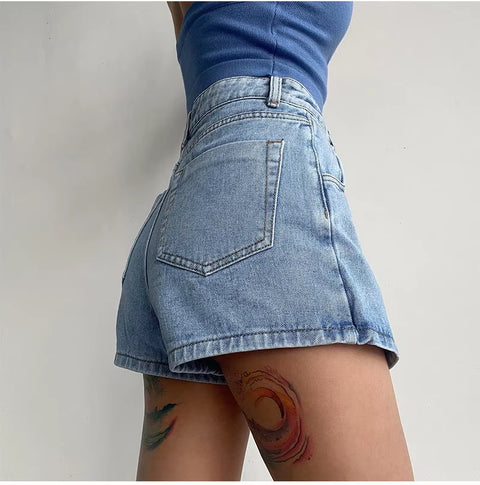 New Fashion High Waist A-line Denim Shorts CODE: KAR4927