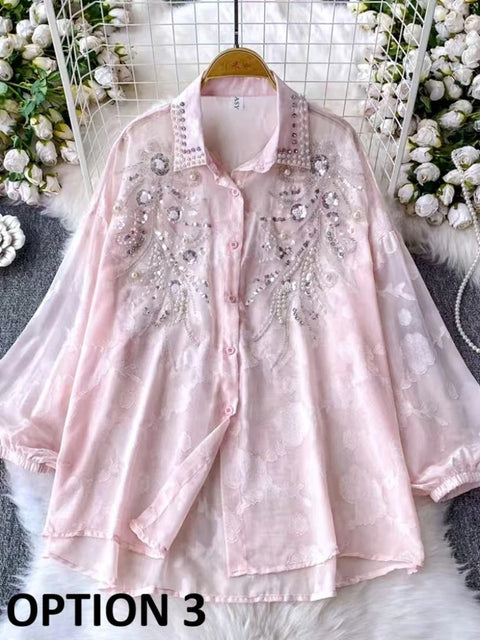 New Lantern Sleeve Loose Casual Sunscreen Tops CODE: KAR4929