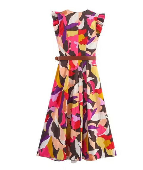 New Fashion Printed Midi Dress CODE: KAR4935