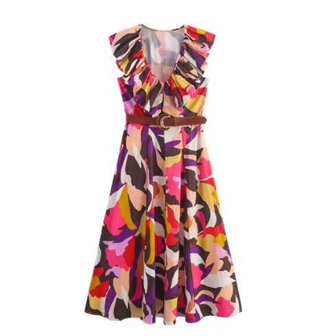 New Fashion Printed Midi Dress CODE: KAR4935