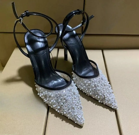 New Ankle Strap Luxury Glitter Party Wedding High Heels CODE: KAR4939