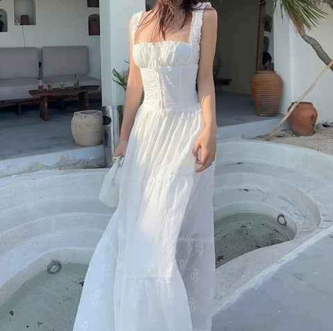 New Square-Neck Sleeveless Casual Long Maxi Dress CODE: KAR4942