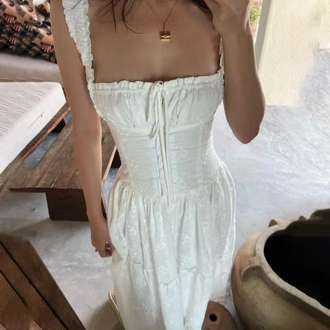 New Square-Neck Sleeveless Casual Long Maxi Dress CODE: KAR4942