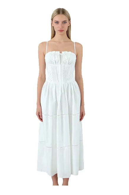New Fashion Sweet Bow Lacing Chic Hollow Out Midi Dress CODE: KAR4943