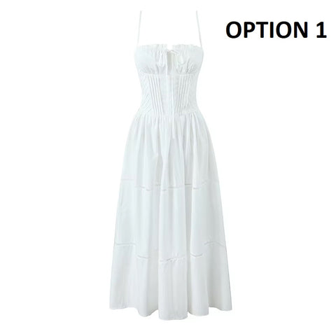 New Fashion Sweet Bow Lacing Chic Hollow Out Midi Dress CODE: KAR4943