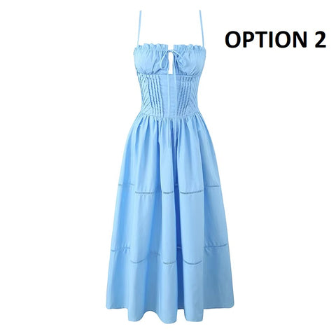 New Fashion Sweet Bow Lacing Chic Hollow Out Midi Dress CODE: KAR4943