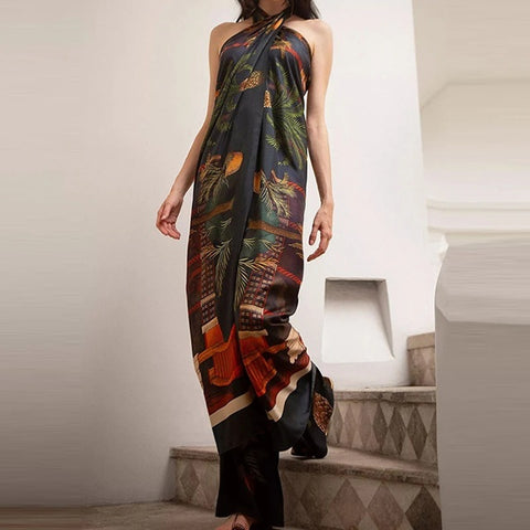 New Printed Sleeveless Long Casual 2 Piece Set CODE: KAR4944