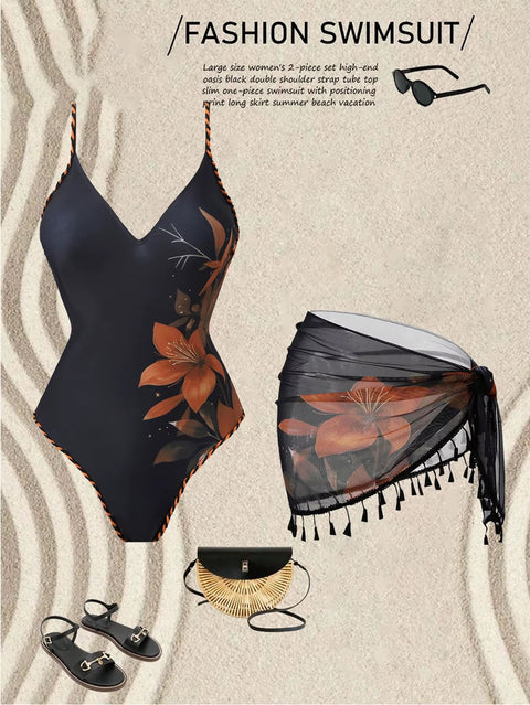 New Fashion Floral Print 2-Piece Swimsuit Set CODE: KAR4945