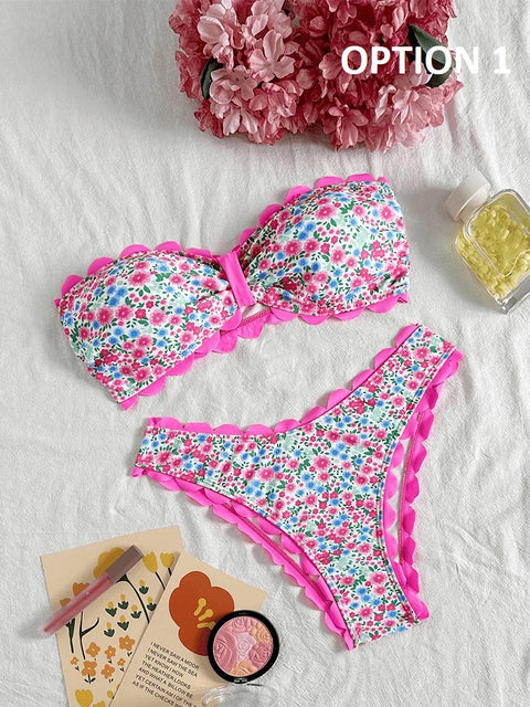 New Sexy Strapless Leopard Print Bikinis 2 Piece Set CODE: KAR4947