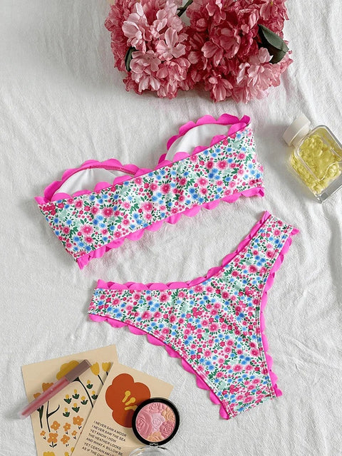 New Sexy Strapless Leopard Print Bikinis 2 Piece Set CODE: KAR4947
