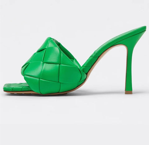 New Summer Fashion Square Toe Fluorescent High Heels CODE: KAR4951
