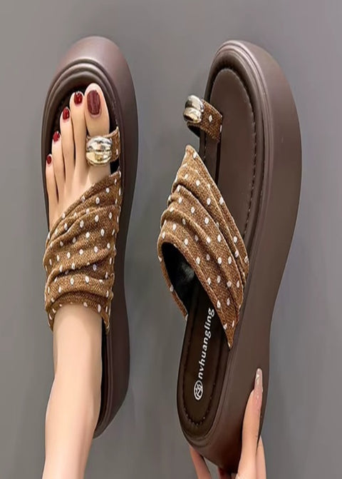 New Clip Toe Polka Dot Beach High Heel Platform Sandal CODE: KAR4953
