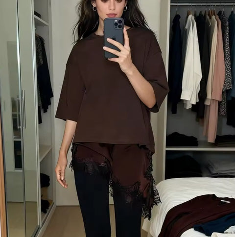 New Lace Patchwork T-Shirts Pullover CODE: KAR4960