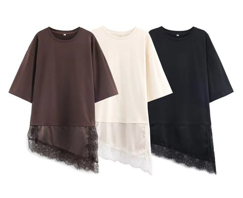 New Lace Patchwork T-Shirts Pullover CODE: KAR4960