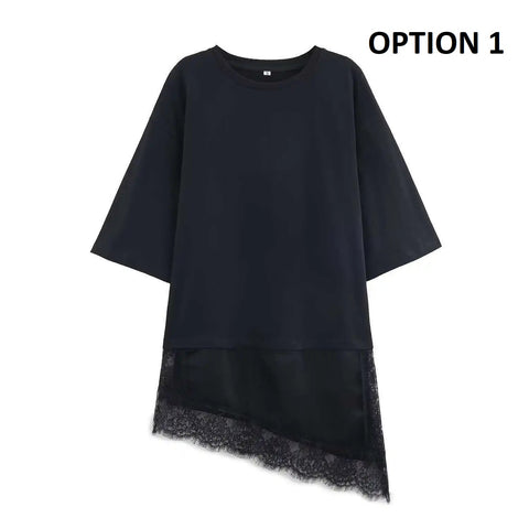 New Lace Patchwork T-Shirts Pullover CODE: KAR4960