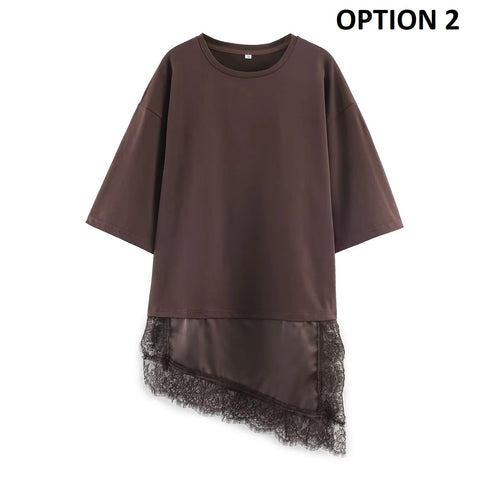 New Lace Patchwork T-Shirts Pullover CODE: KAR4960