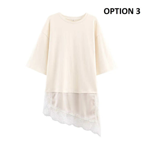 New Lace Patchwork T-Shirts Pullover CODE: KAR4960
