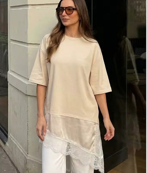 New Lace Patchwork T-Shirts Pullover CODE: KAR4960