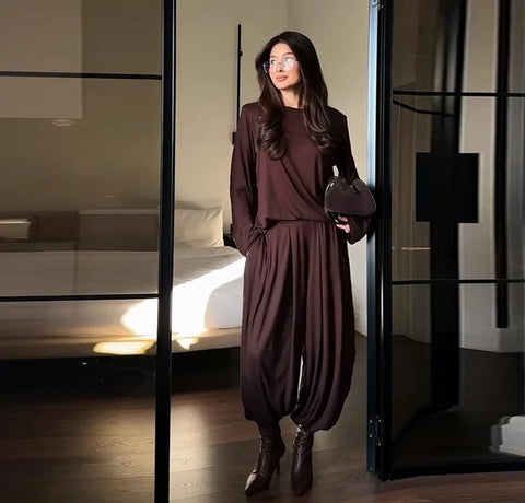 New Crew Neck Oversized Versatile Two-Piece Set CODE: KAR4965