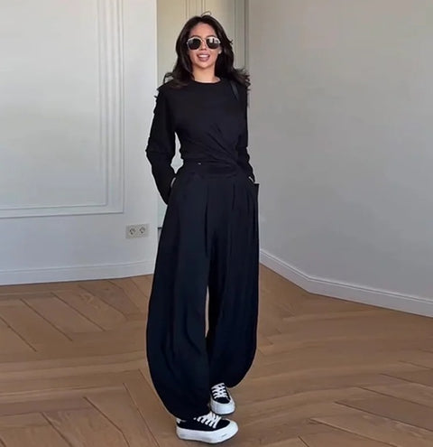 New Crew Neck Oversized Versatile Two-Piece Set CODE: KAR4965