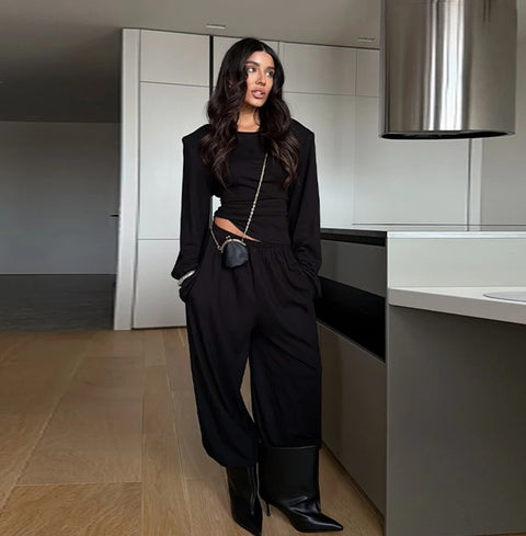 New Crew Neck Oversized Versatile Two-Piece Set CODE: KAR4965