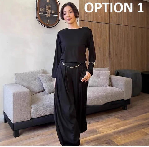 New Crew Neck Oversized Versatile Two-Piece Set CODE: KAR4965