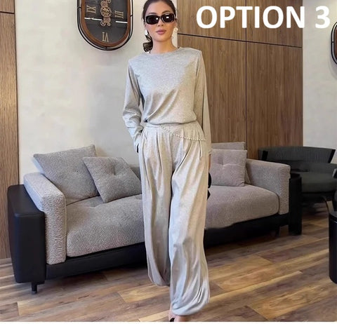 New Crew Neck Oversized Versatile Two-Piece Set CODE: KAR4965