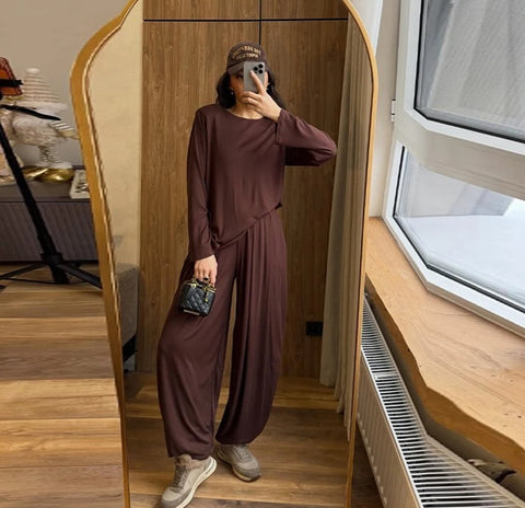 New Crew Neck Oversized Versatile Two-Piece Set CODE: KAR4965