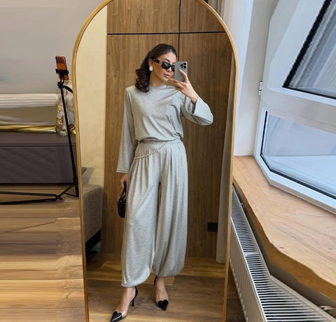 New Crew Neck Oversized Versatile Two-Piece Set CODE: KAR4965