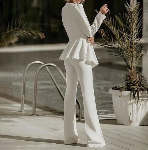 New Full Sleeve Strapless Coats Blazer Long Pant Three Piece Set CODE: KAR4970
