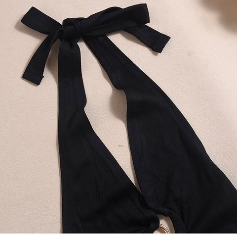 New Neck Color Block Cutout Backless Maxi Long Dress CODE: KAR4974