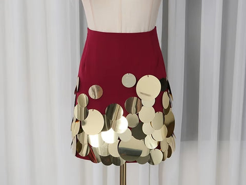 New Elegant Long Sleeve Shirt With High Waist Mini Skirt Set CODE: KAR4975